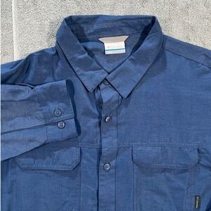 Columbia Mens L Omni-Wick Button Up Shirt Long Sleeve Outdoor Camping Hiking